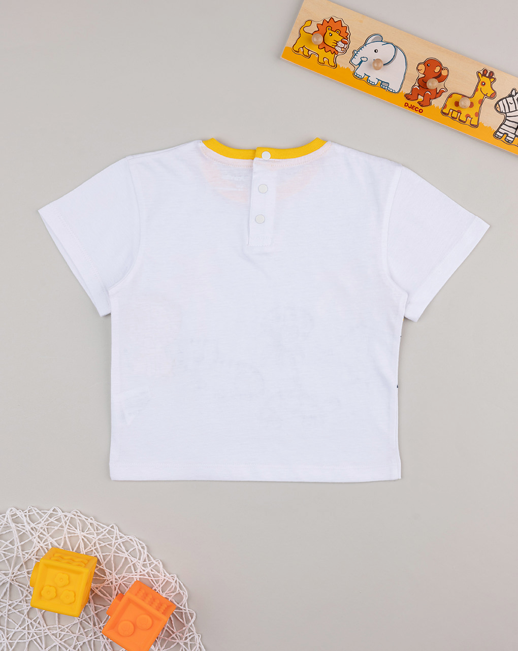 T-shirt bimbo bianco/giallo savana