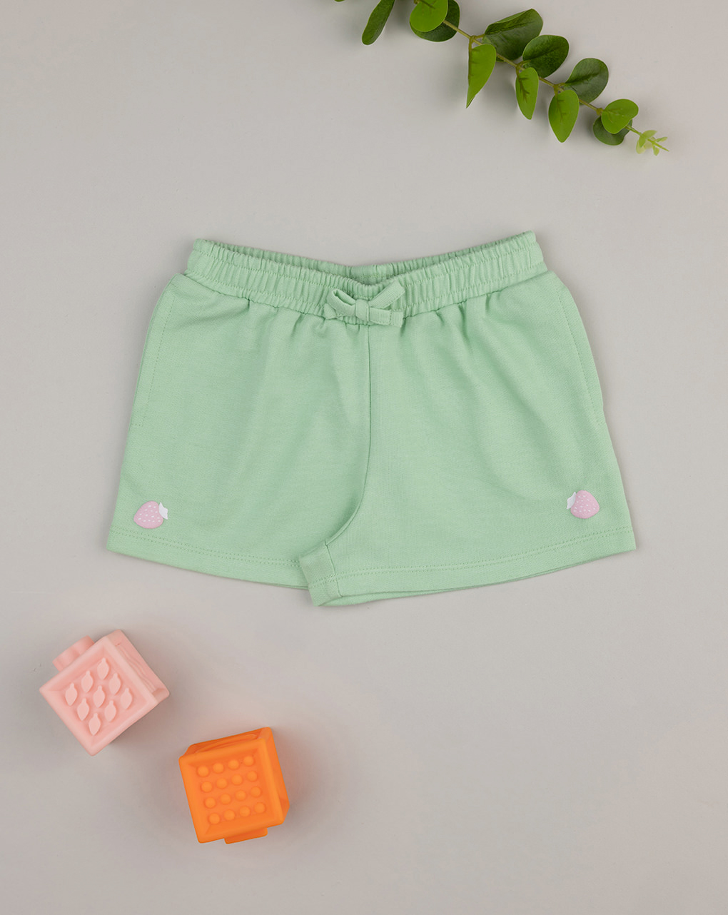 Shorts bimba verde fragole