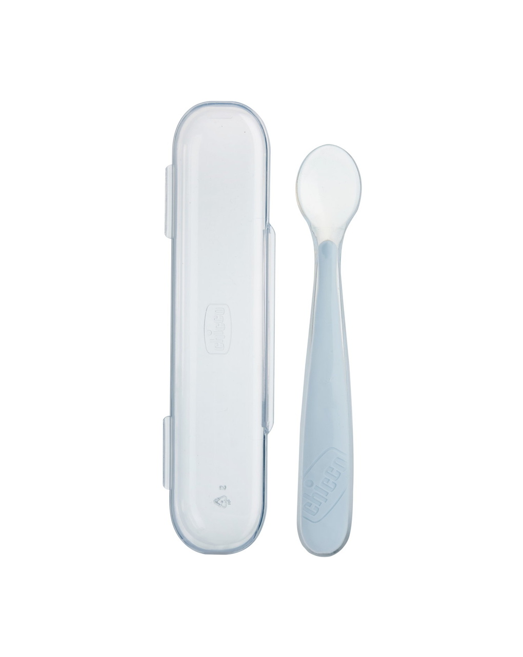 Cucchiaino morbido silicone 6m+ grigio con case - chicco