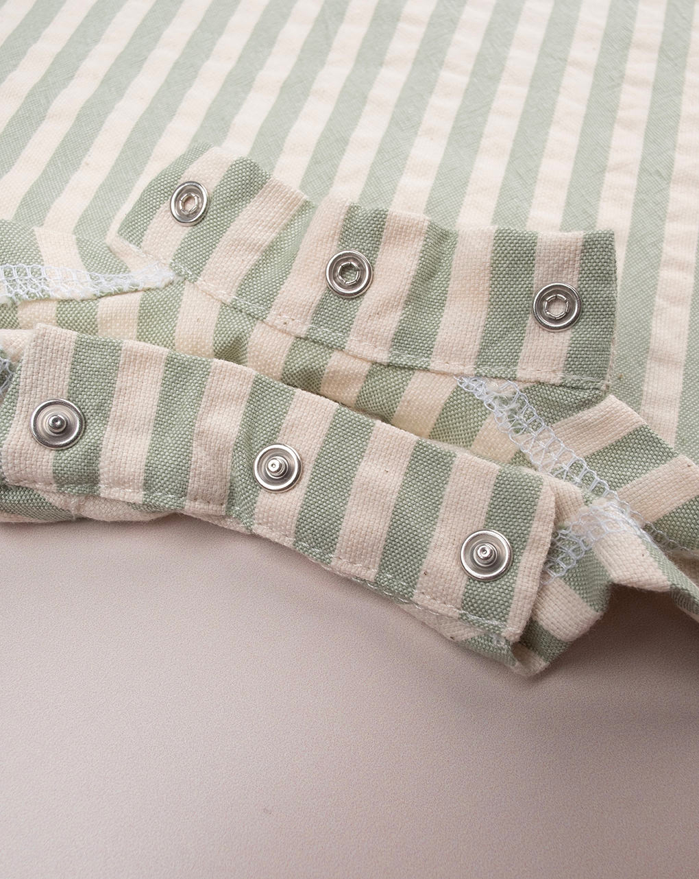 Pagliaccetto premium rigato verde/panna bimbo