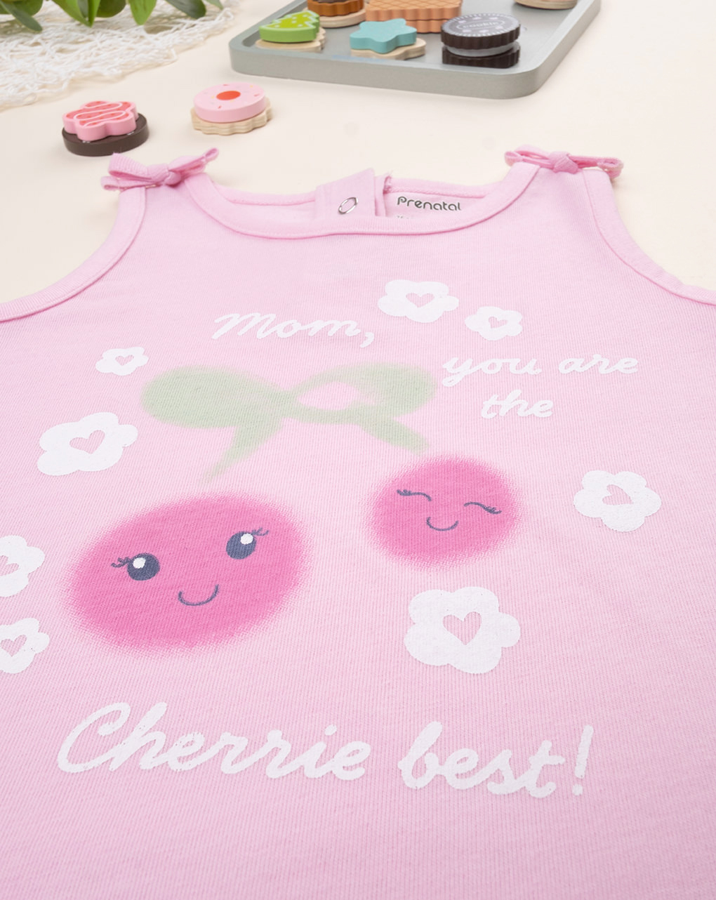 Canotta bimba rosa ciliegie