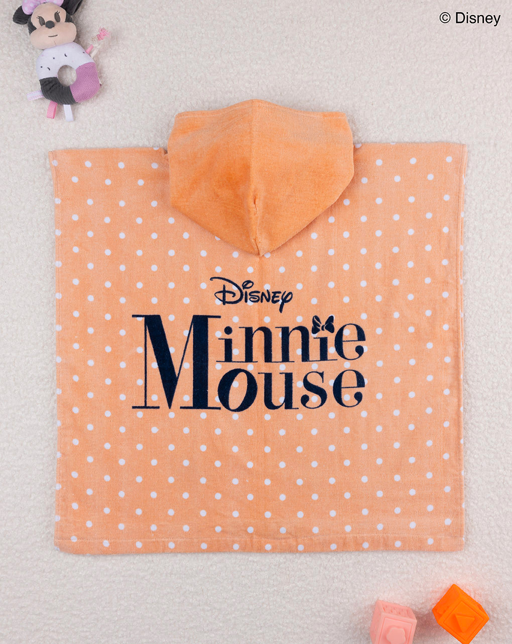 Poncho mare bimba arancione minnie