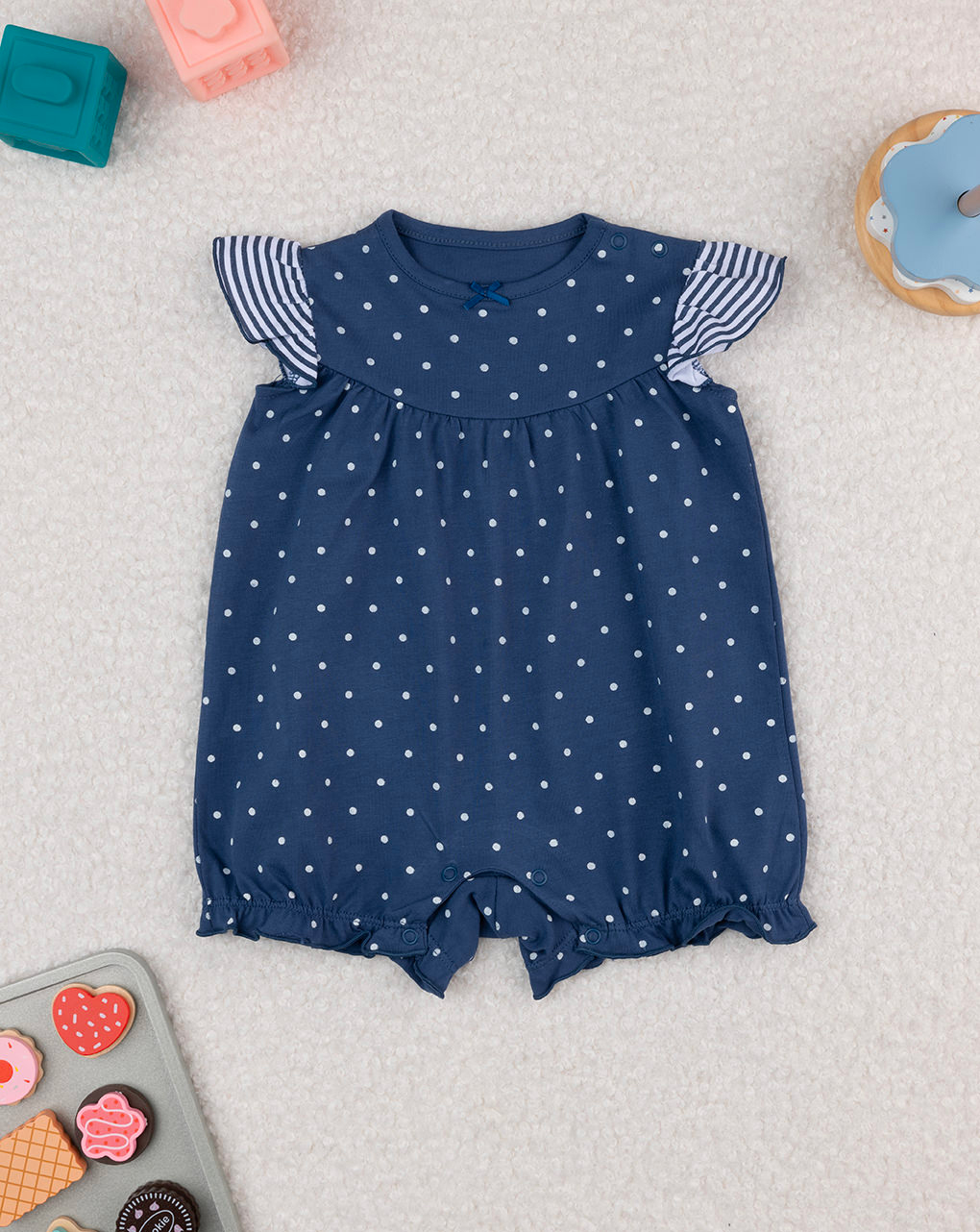 Pagliaccetto bimba blu allover