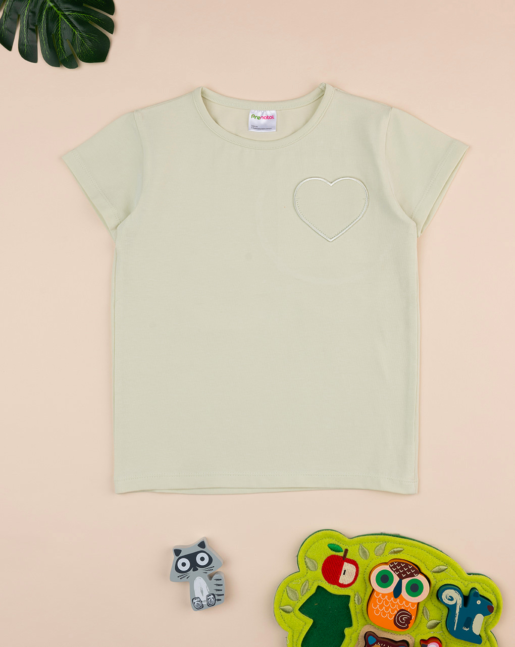 T-shirt bimba verde cuore
