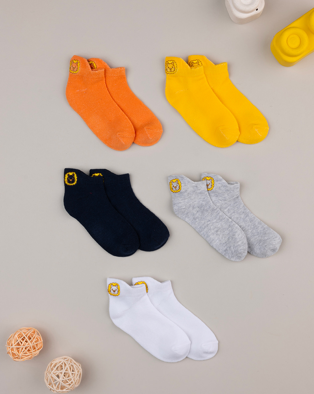Pack 5 calze colorate bimbo leone
