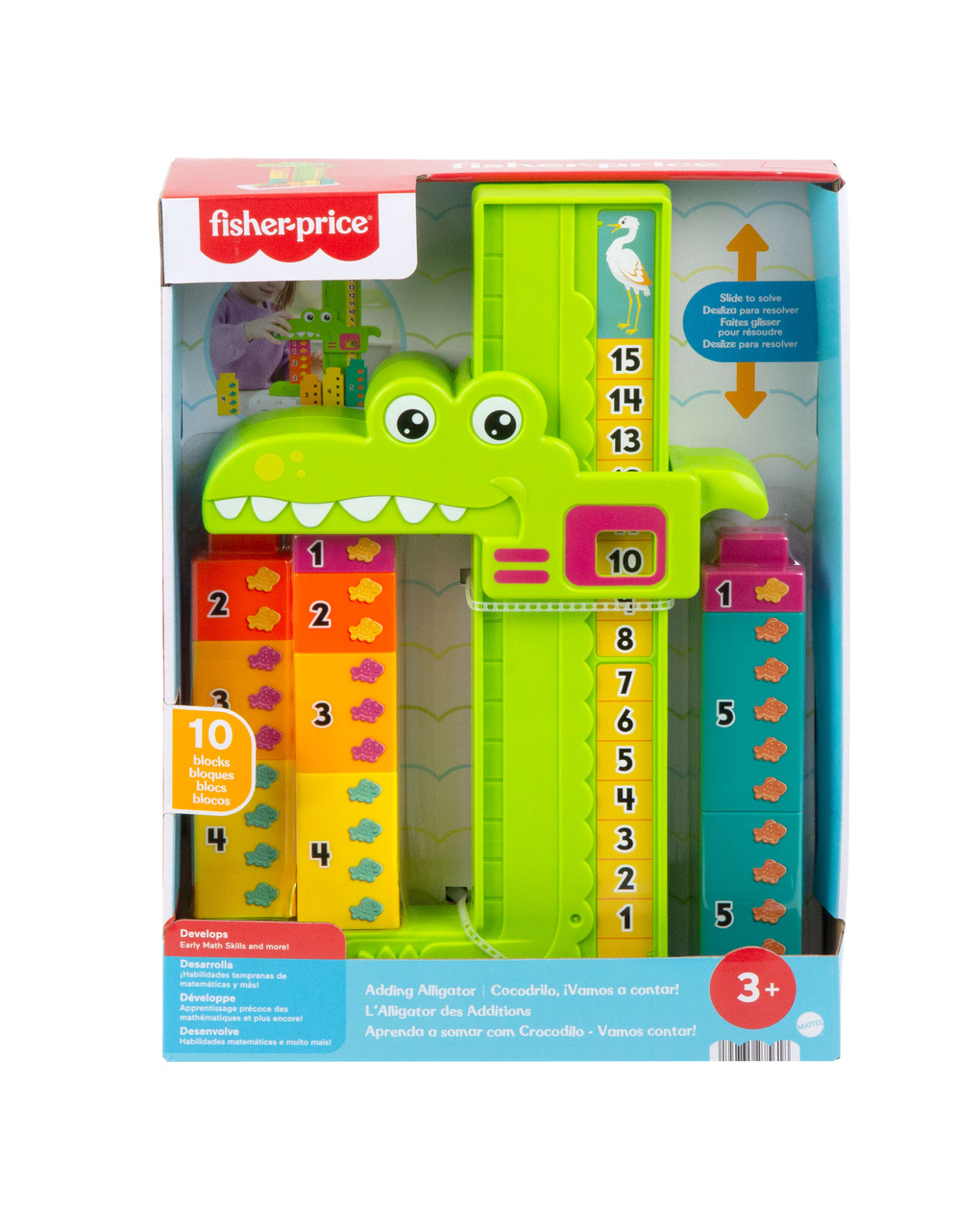 Coccodrillo conta e somma - set educativo con 10 blocchi impilabili - 3+ - fisher price