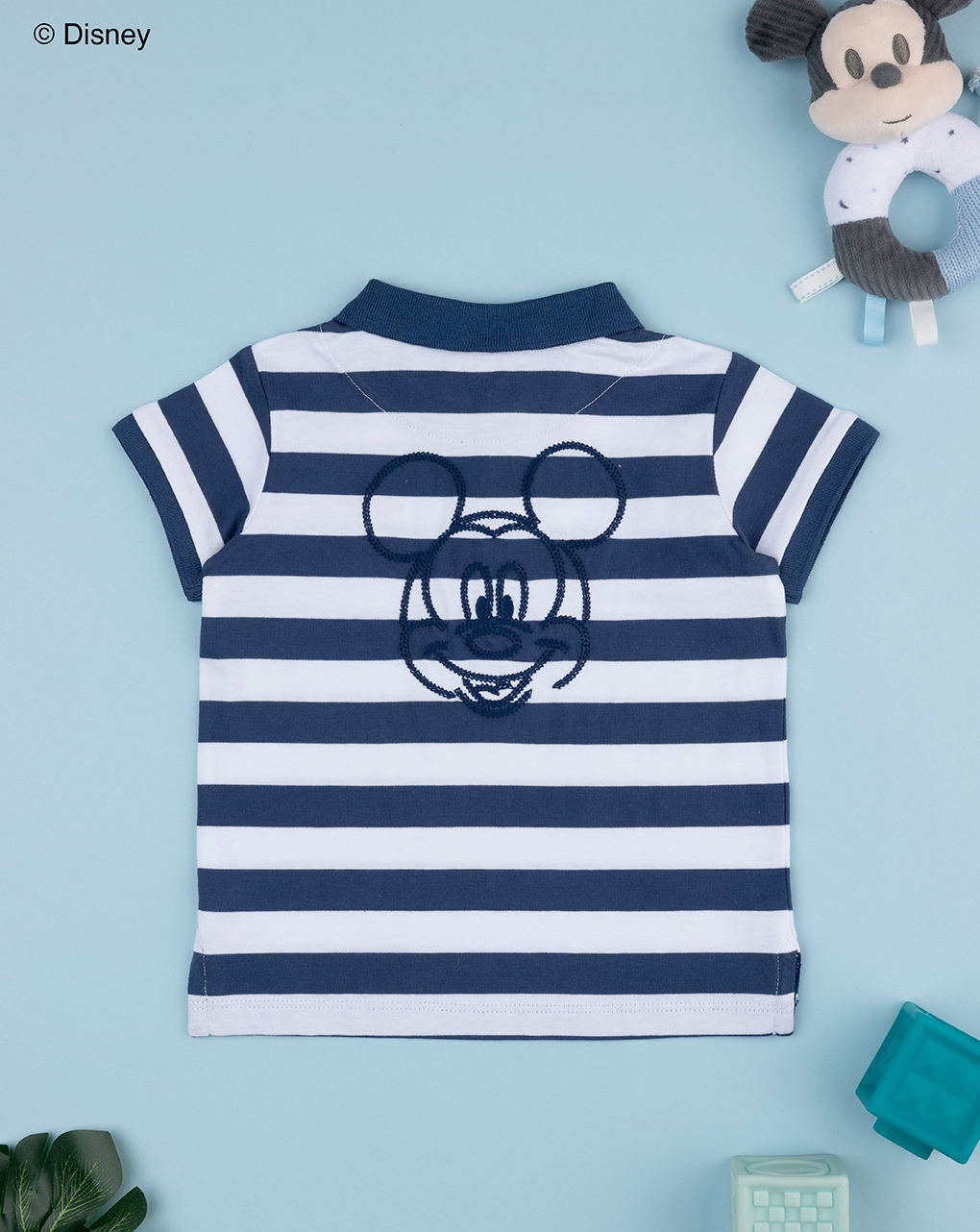 Polo righe bimbo blu mickey mouse