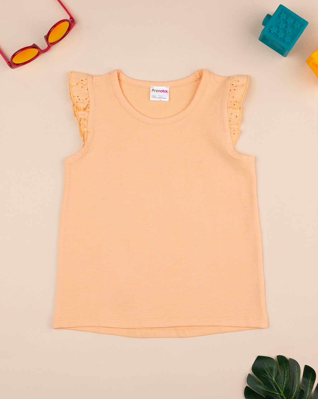 Canotta bimba arancione sangallo