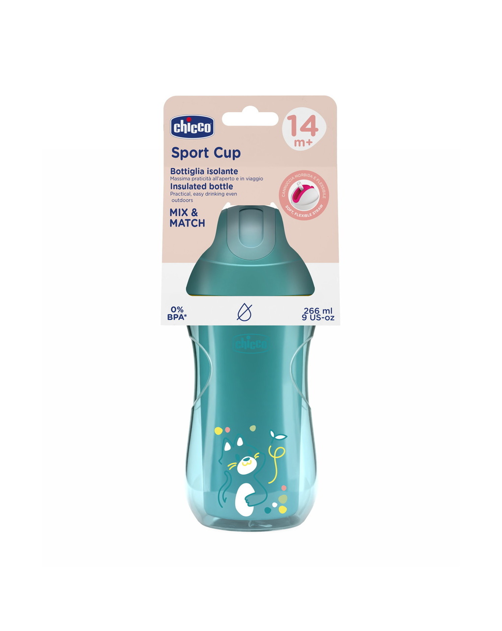 Tazza sport 14m+ azzurra - chicco