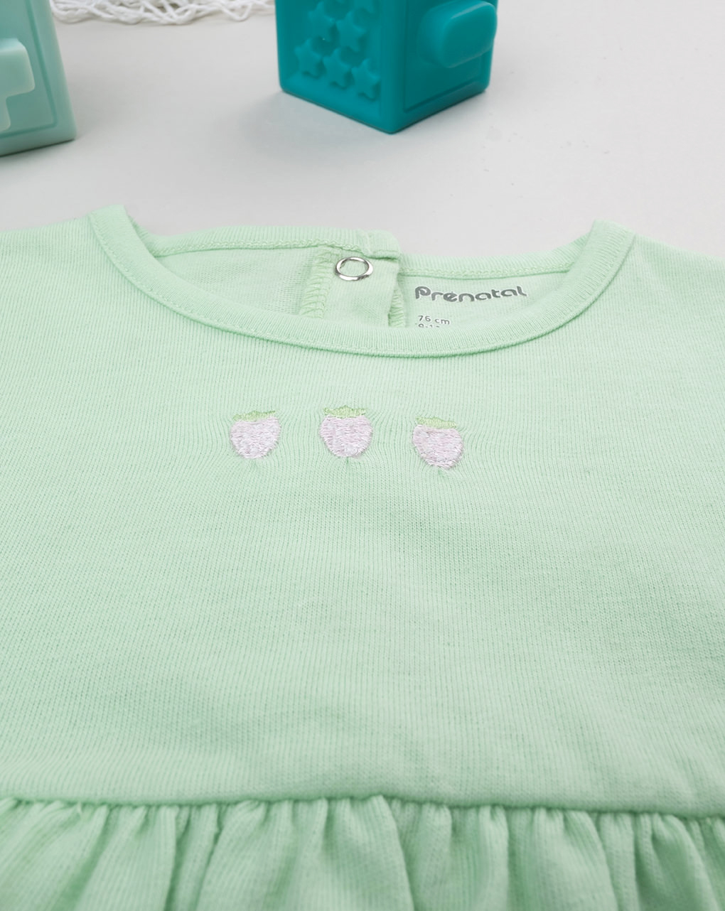 Abito bimba verde ricamo