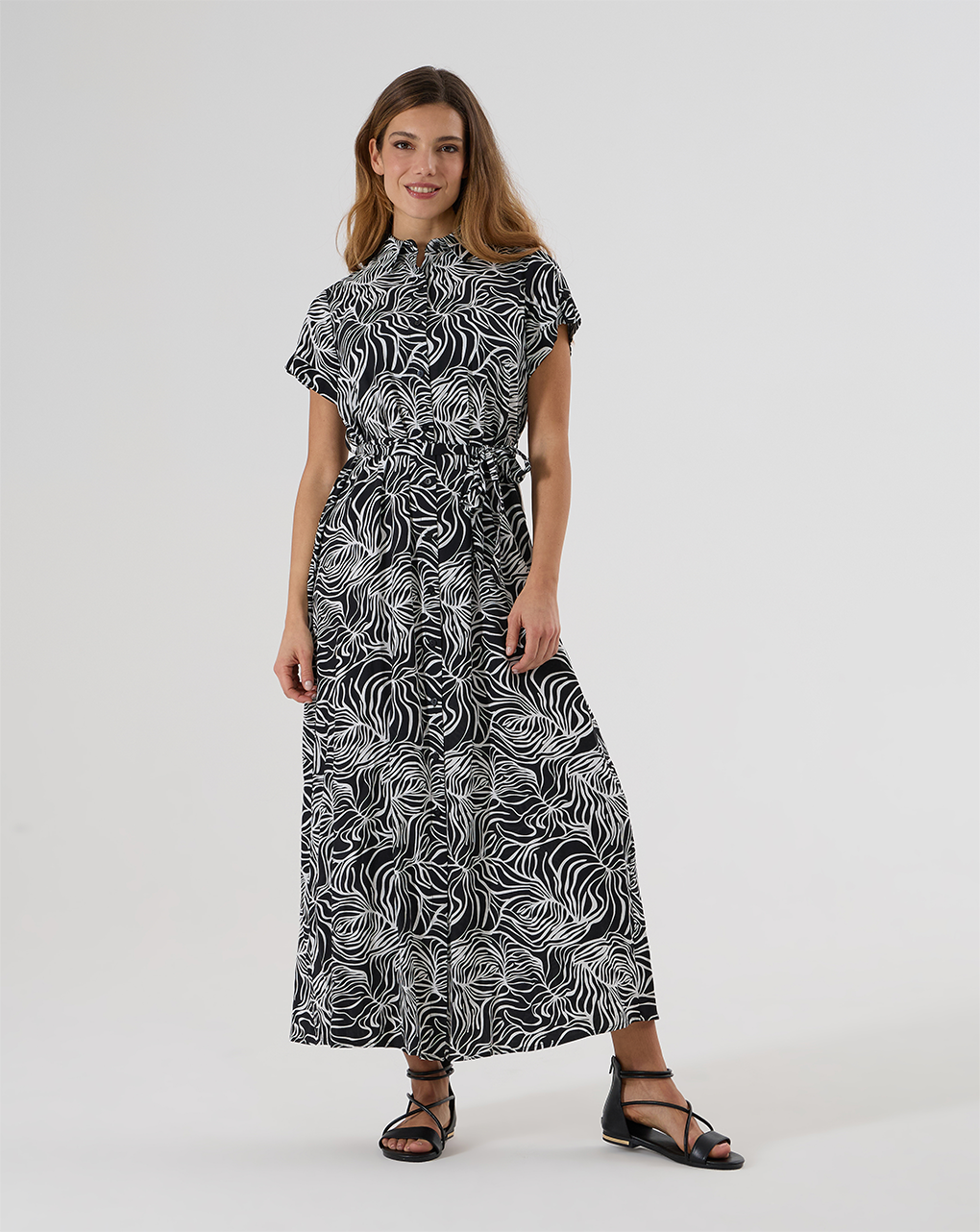 Abito premaman allattamento nero con stampa