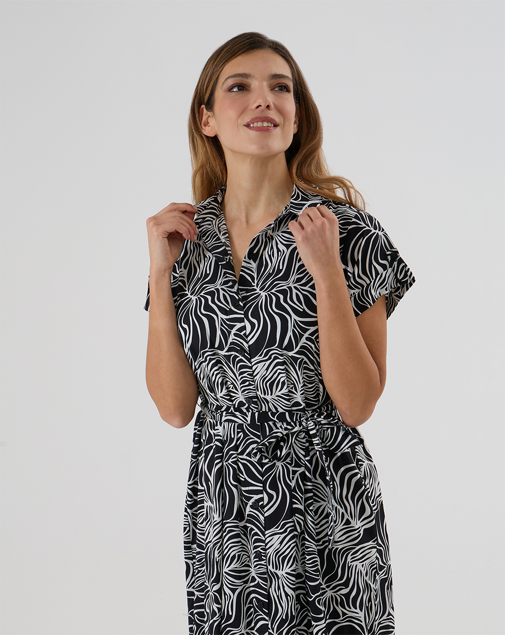 Abito premaman allattamento nero con stampa