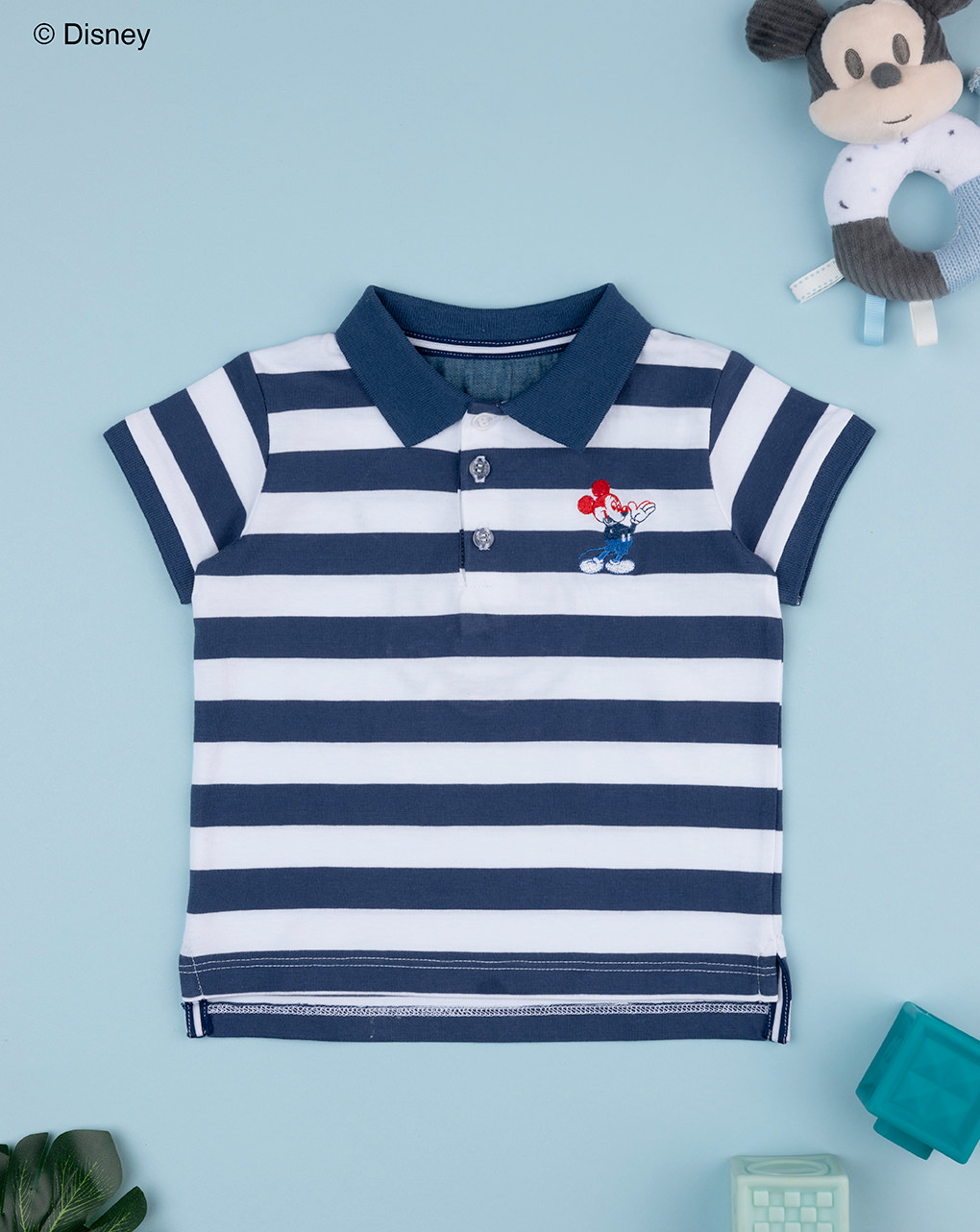 Polo righe bimbo blu mickey mouse