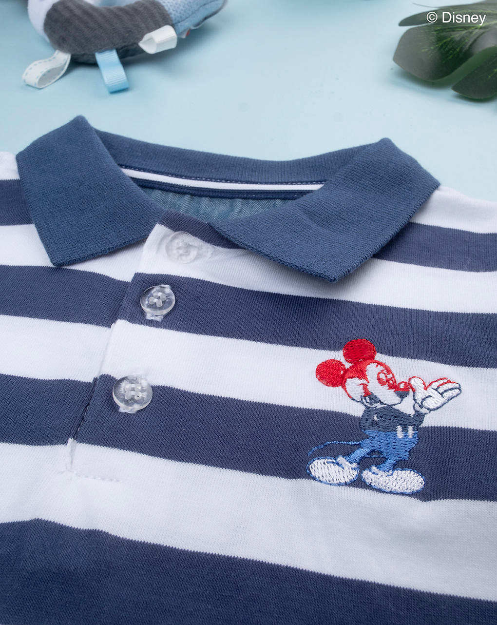 Polo righe bimbo blu mickey mouse