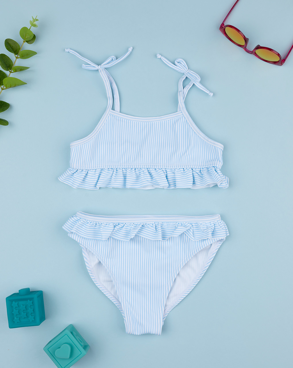 Bikini bimba righe azzurre