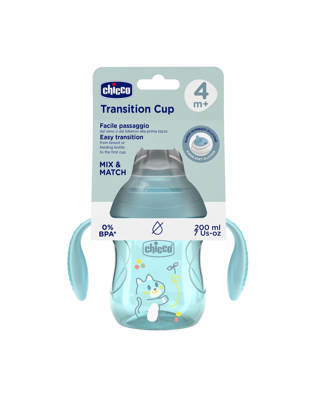 Tazza transition 4m+ azzurra - chicco