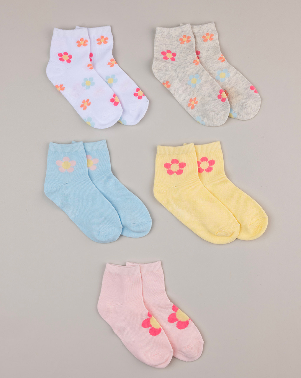 Pack 5 calze bimba fiori