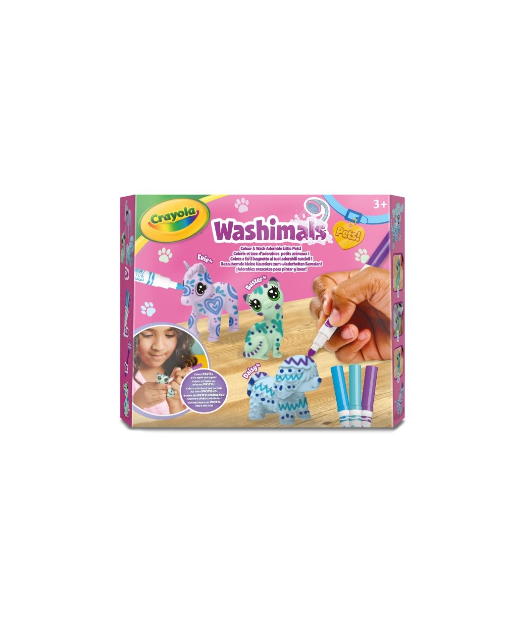 Washimals  pets set 3 cuccioli colori pastello - 3+ - crayola