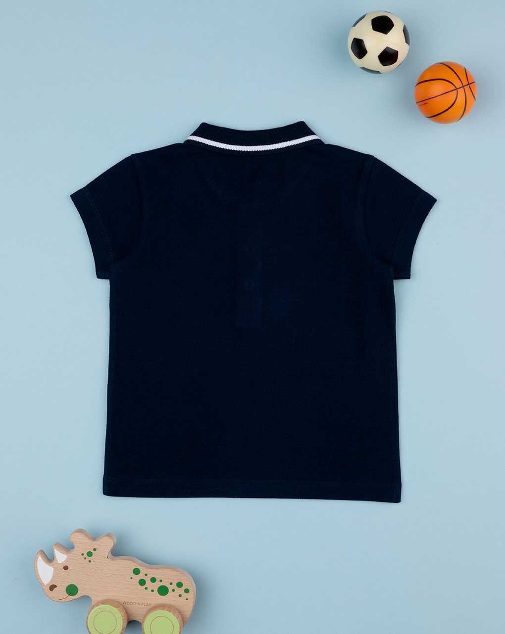 Polo bimbo blu maniche corte