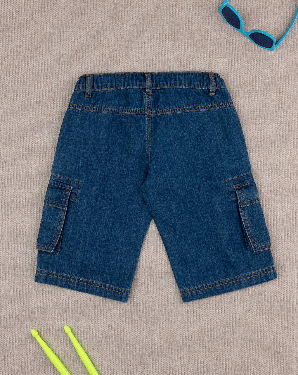 Bermuda denim bimbo con tasconi