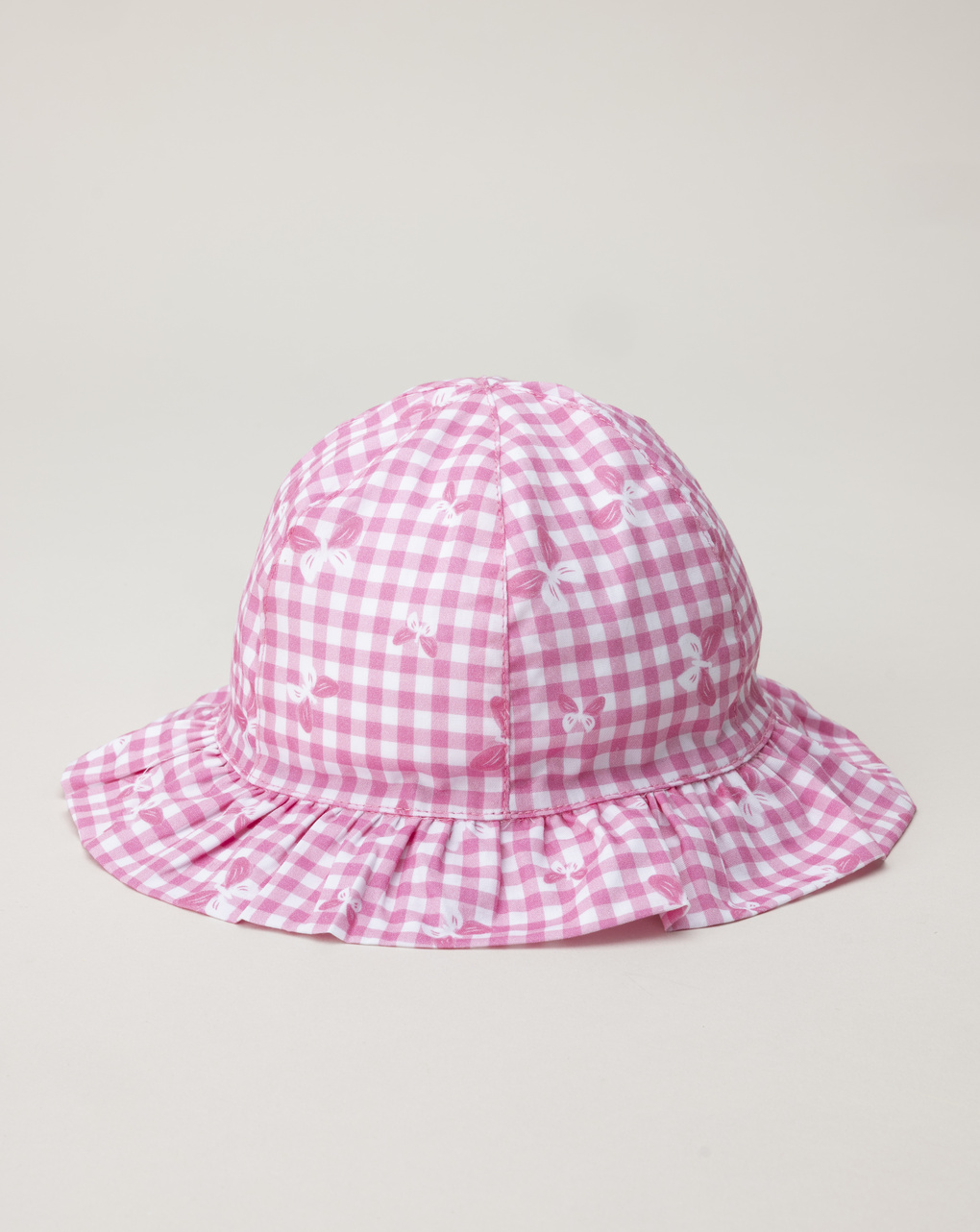 Cappellino mare neonata vichy e farfalle