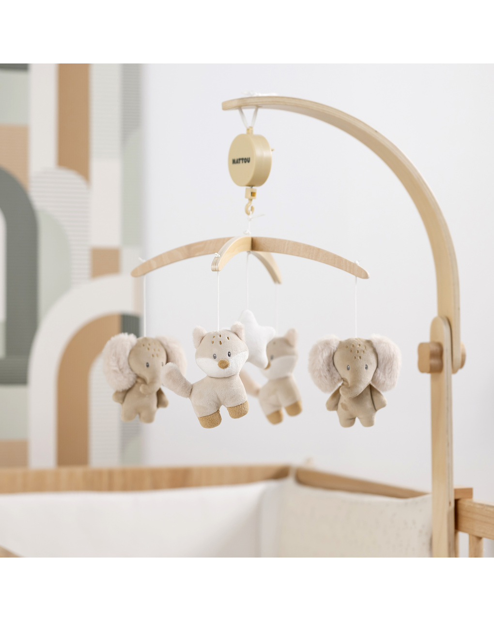 Giostrina oli flo & ernest (struttura in legno) - 0+ - nattou