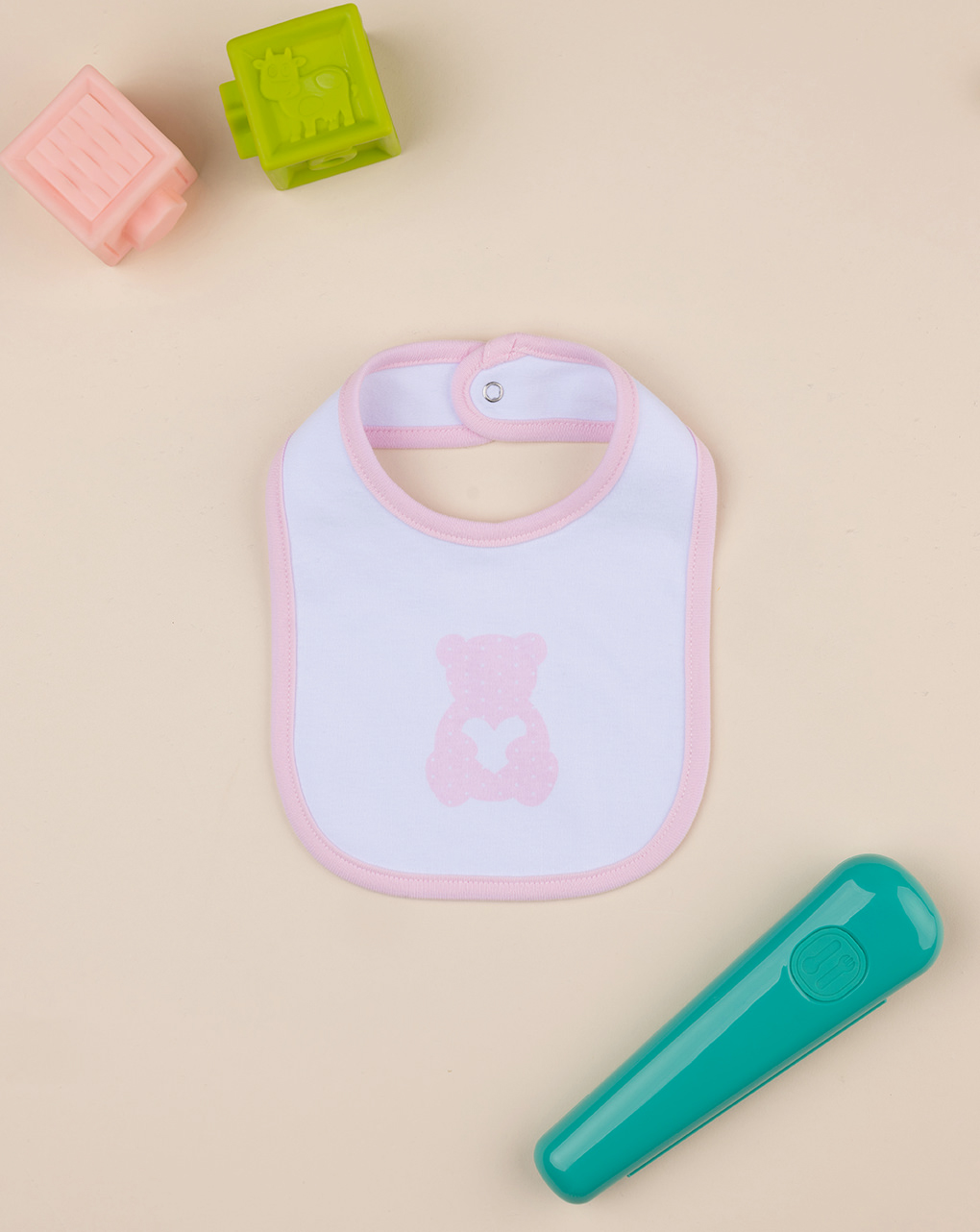 Bavaglino bimba rosa orso