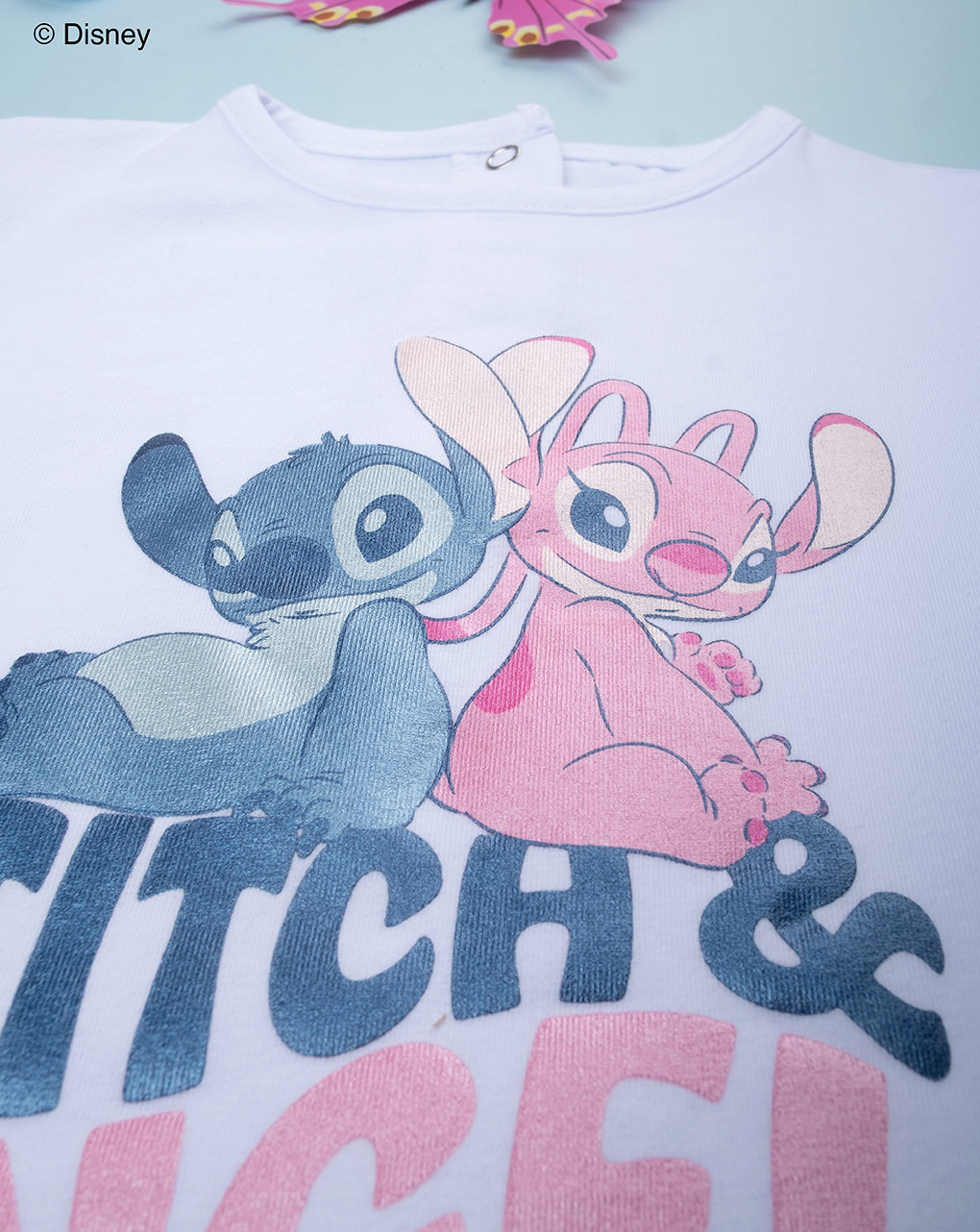 T-shirt bimba bianca stitch