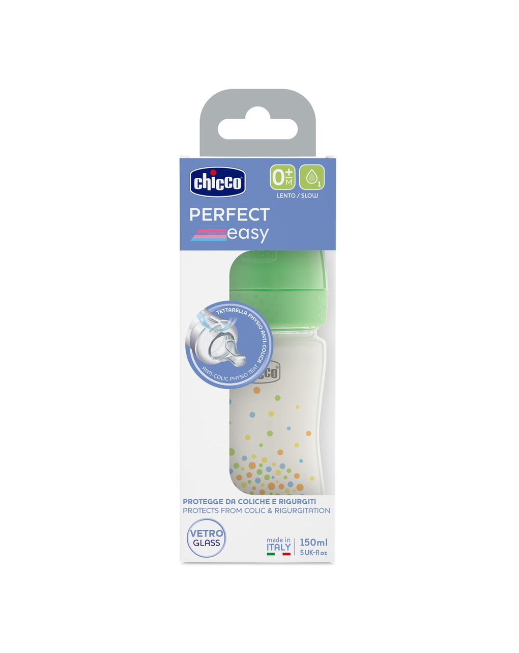 Biberon perfect easy 150ml in vetro verde - chicco