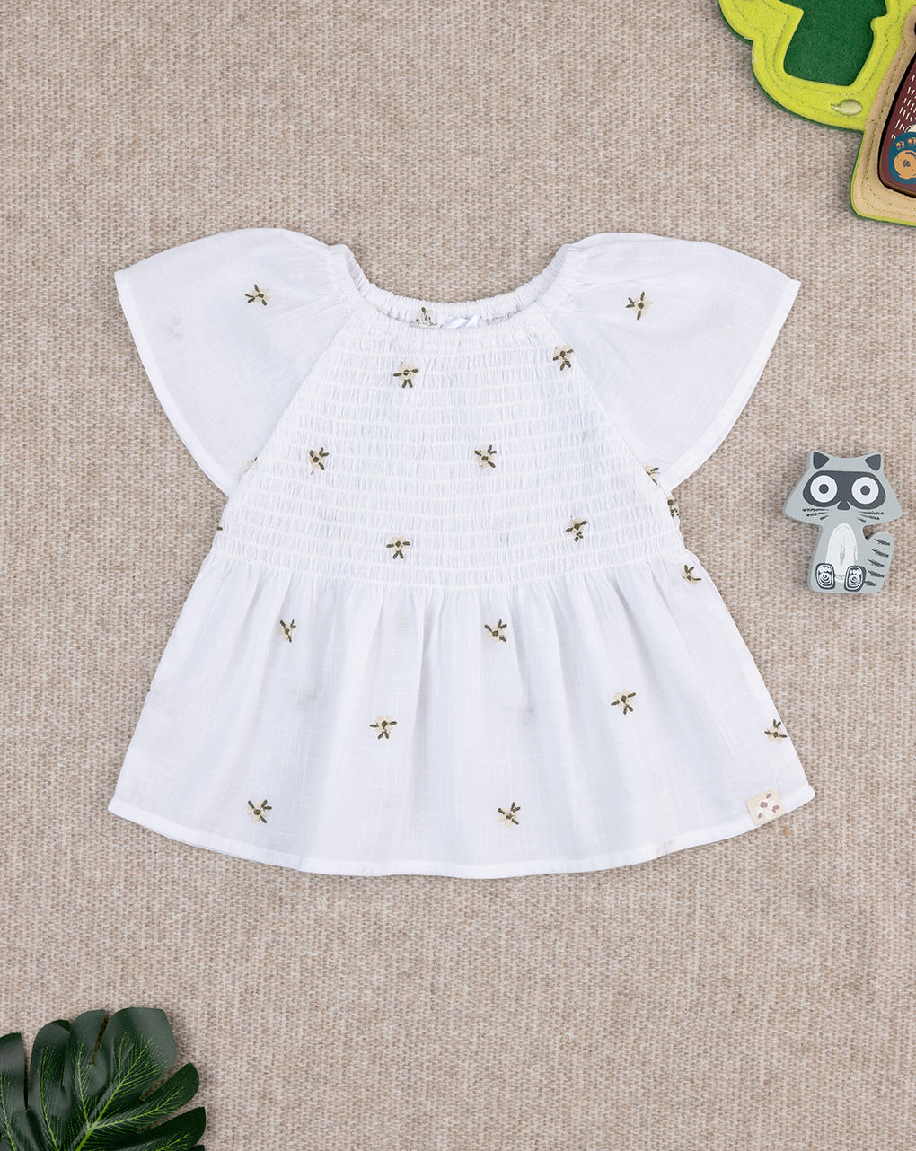 Camicia bimba bianca con ricami