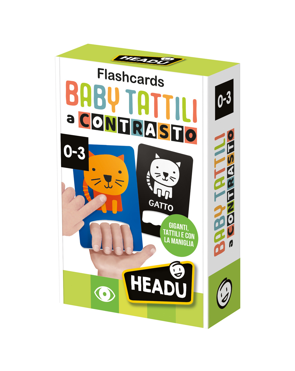 Flashcards baby tattili a contrasto – 1+ – headu