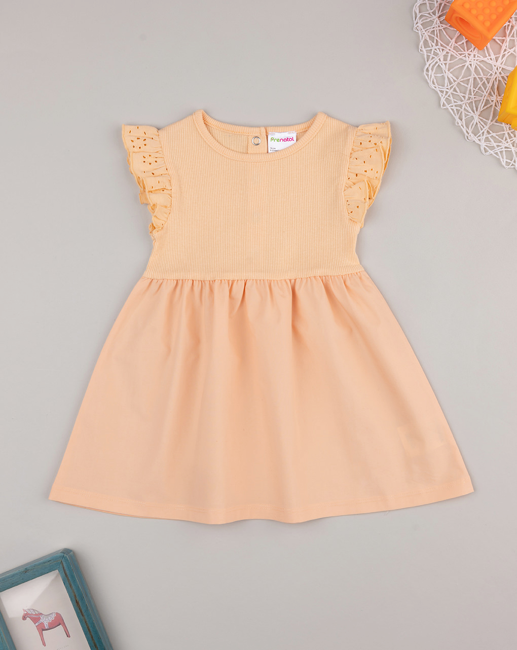 Abito mare bimba arancione con frill