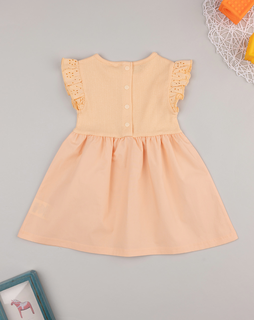 Abito mare bimba arancione con frill