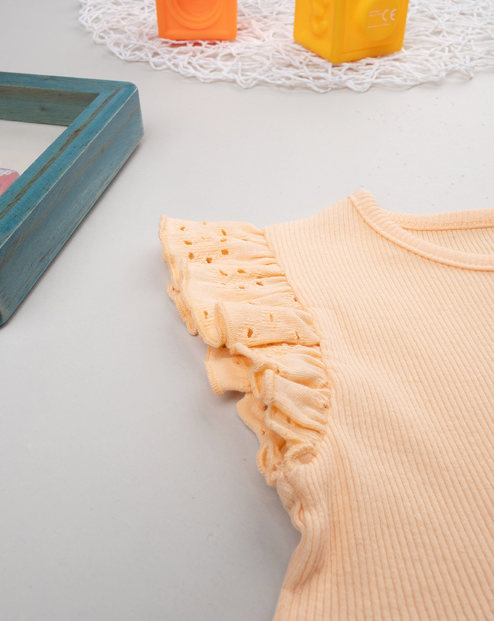 Abito mare bimba arancione con frill