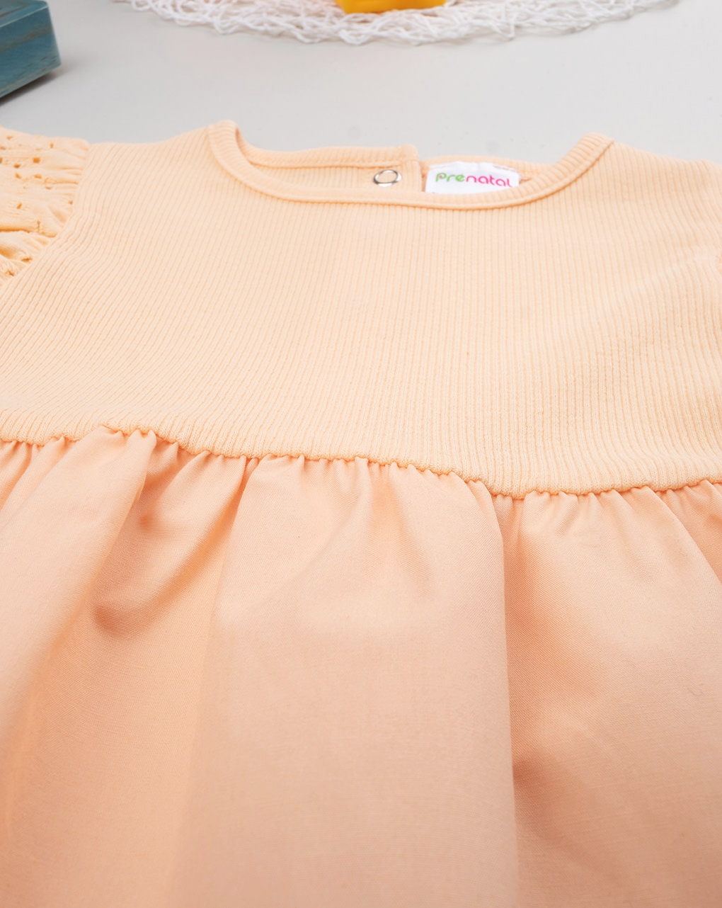 Abito mare bimba arancione con frill