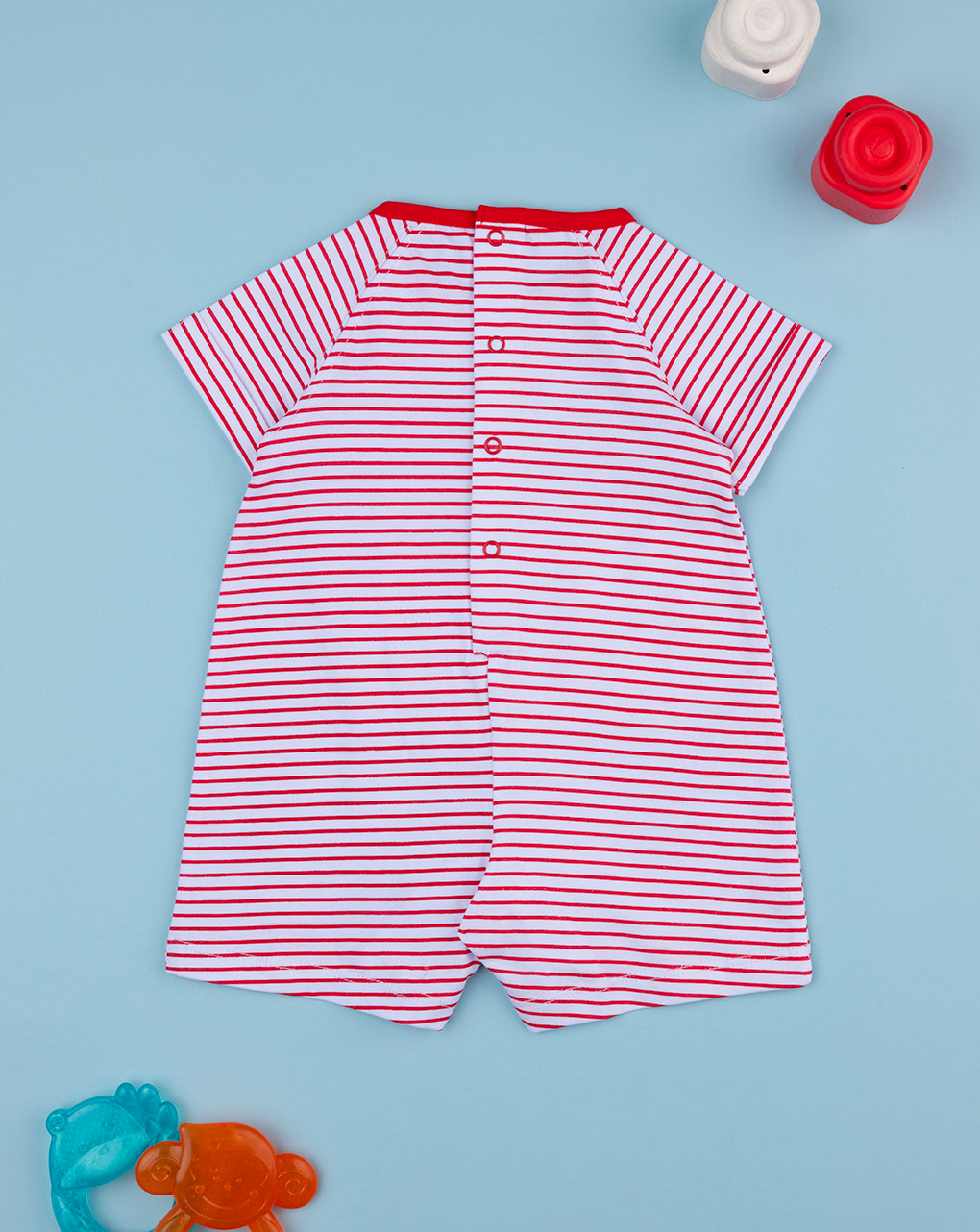 Pagliaccetto neonato righine rosse