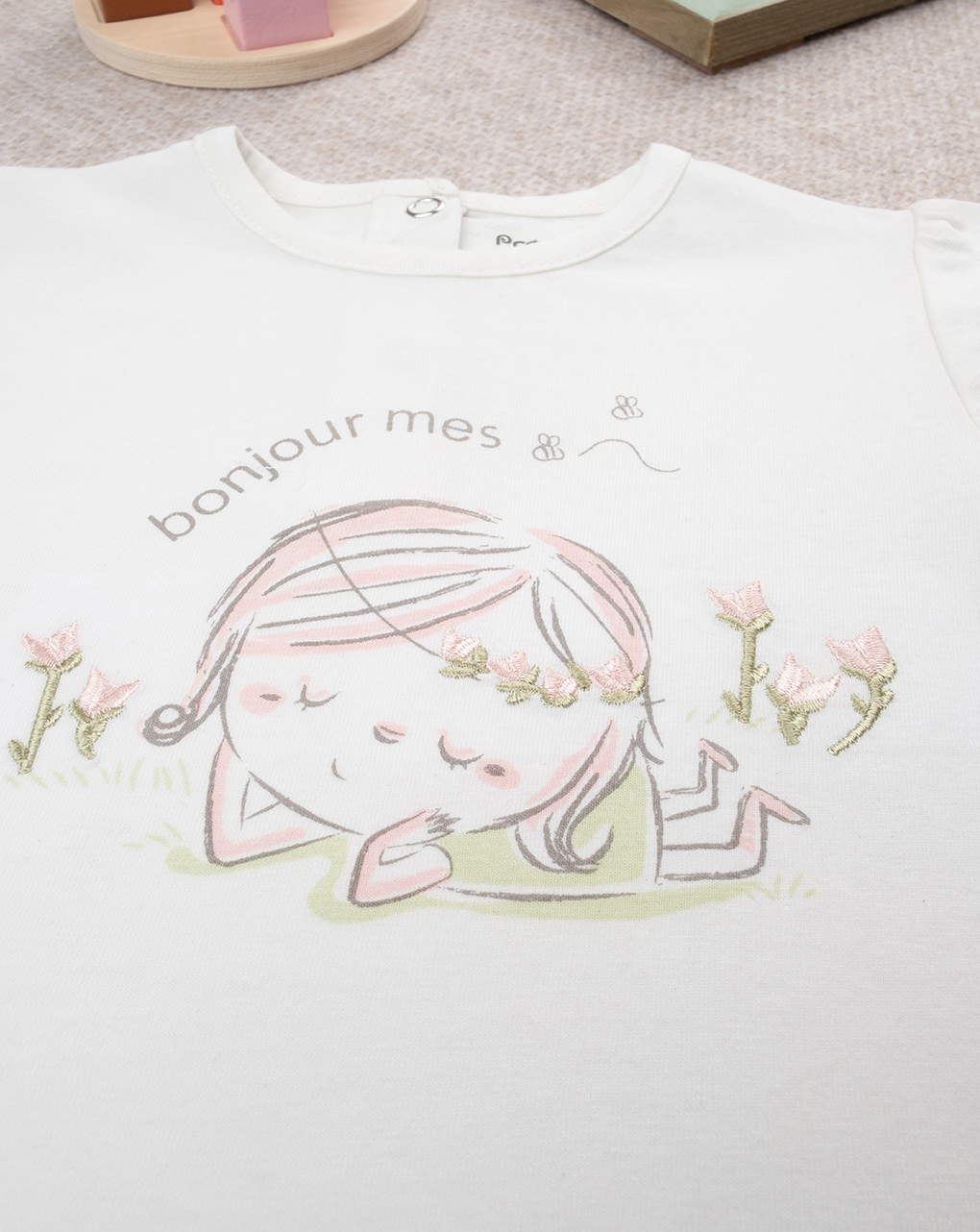 T-shirt bimba panna stampa