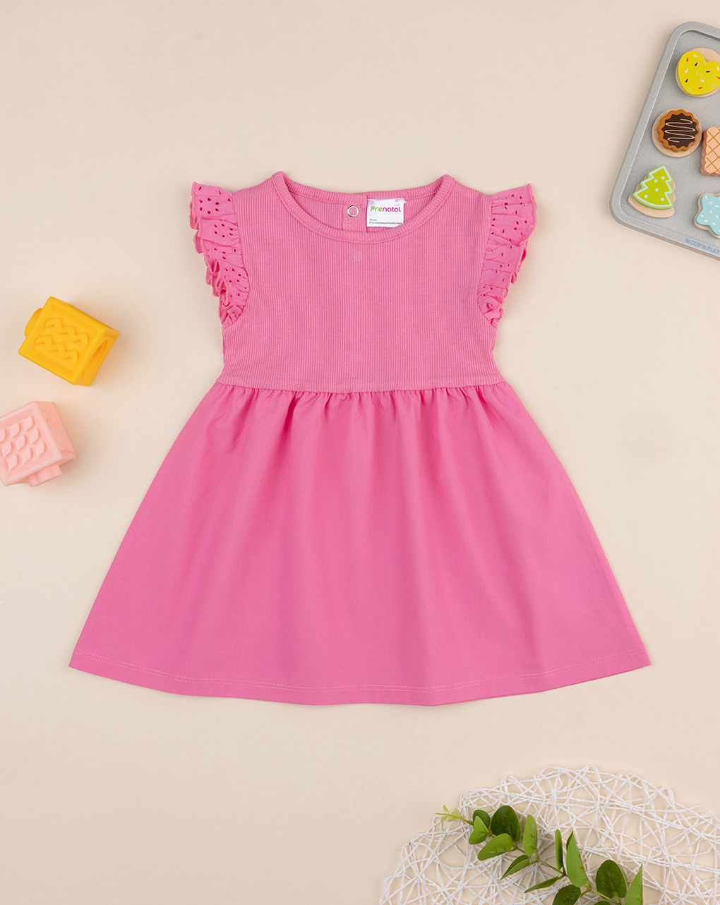 Abito mare bimba rosa con frill