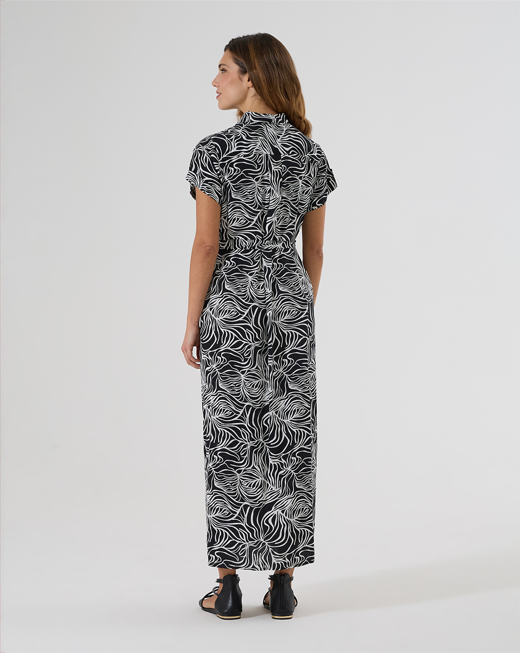 Abito premaman allattamento nero con stampa