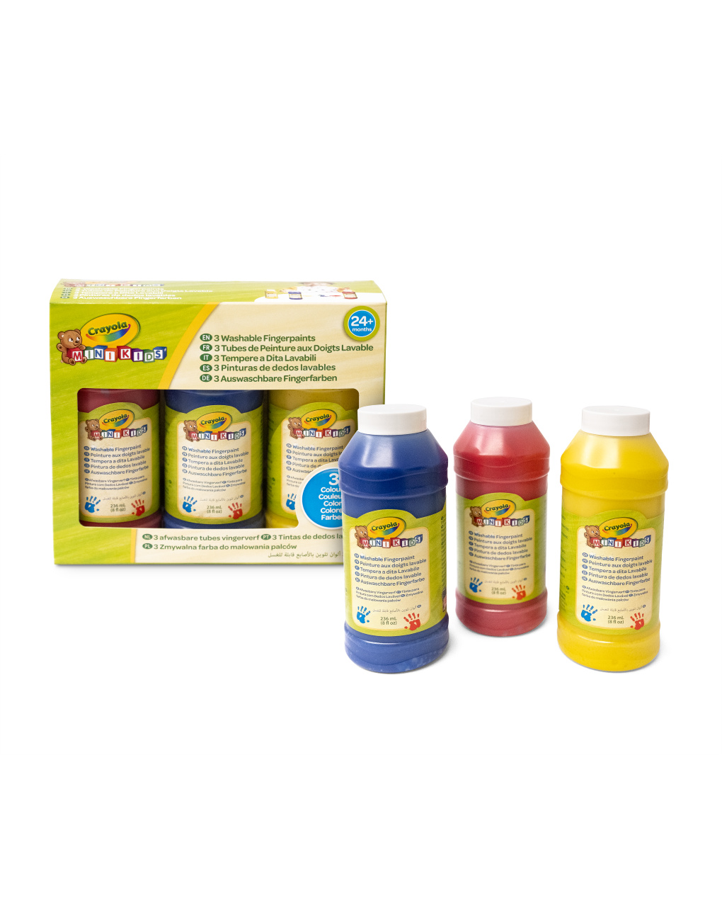 3 tempere a dita lavabili mini kids 236 ml - 3+ - crayola