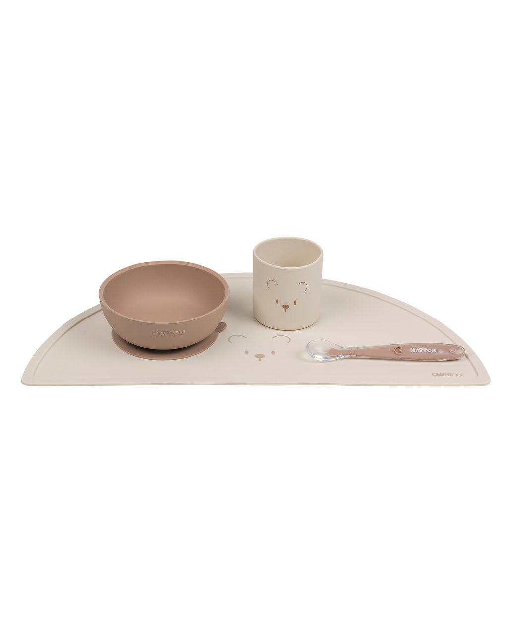 Set 4 pezzi pappa in silicone con set colore naturale - nattou