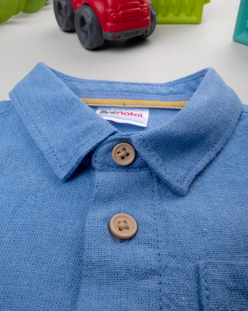 Camicia bimbo lino blu