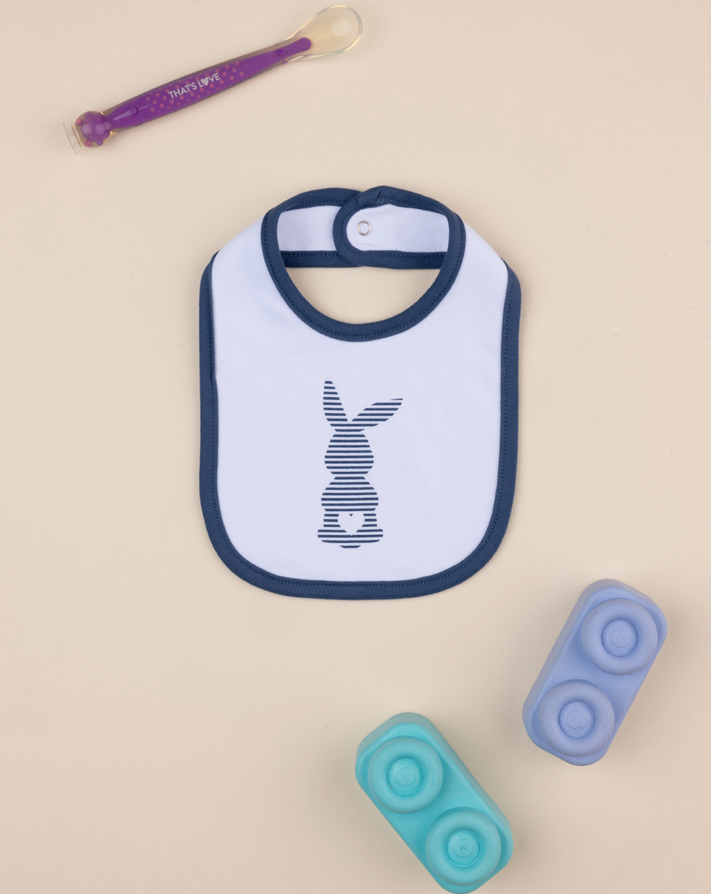 Bavaglino bimba blu coniglio