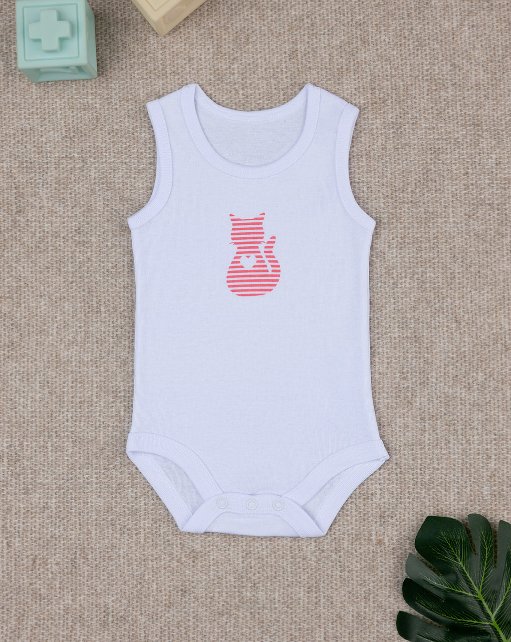 Body costina bimba bianco gatto corallo