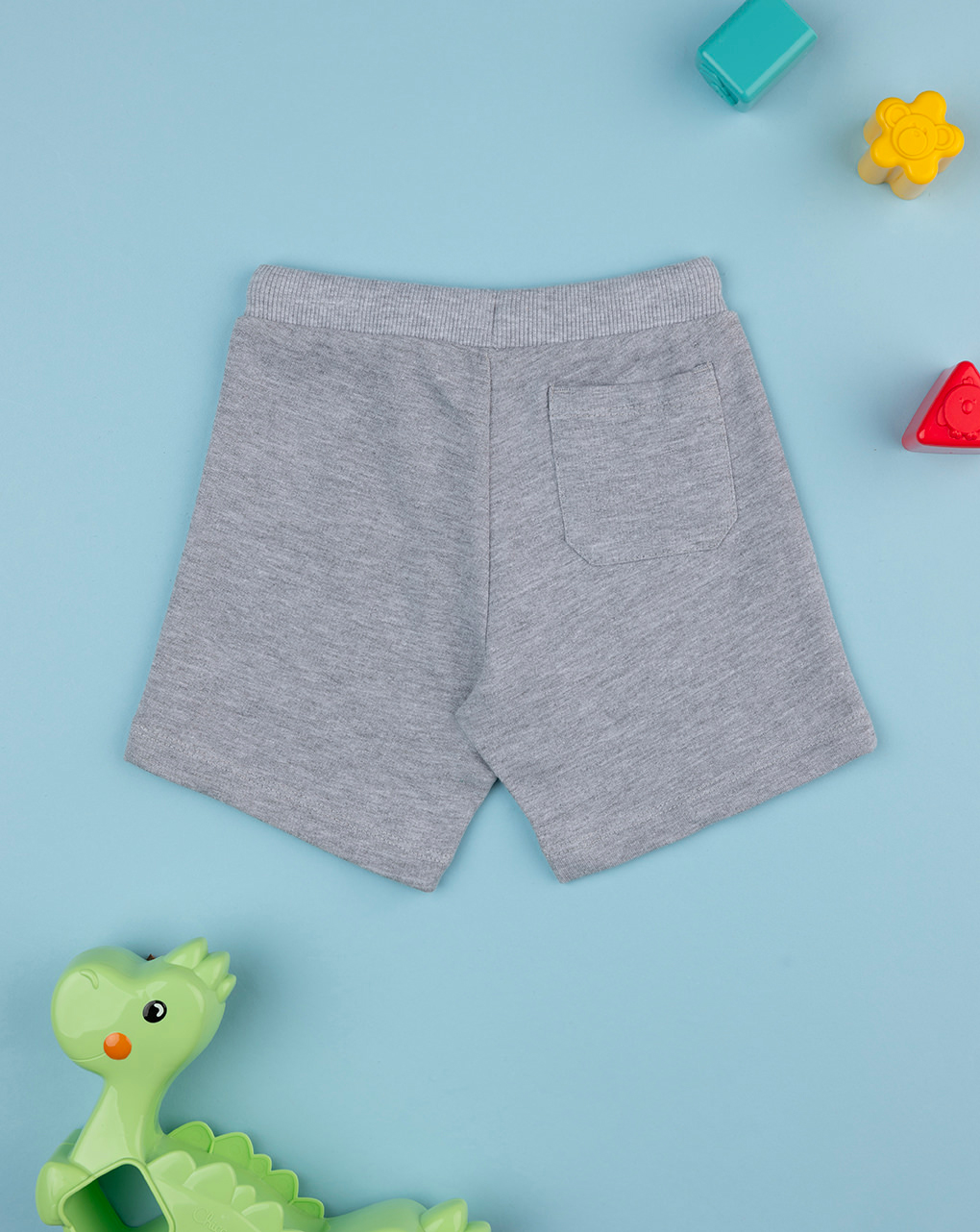 Shorts bimbo grigio banda blu