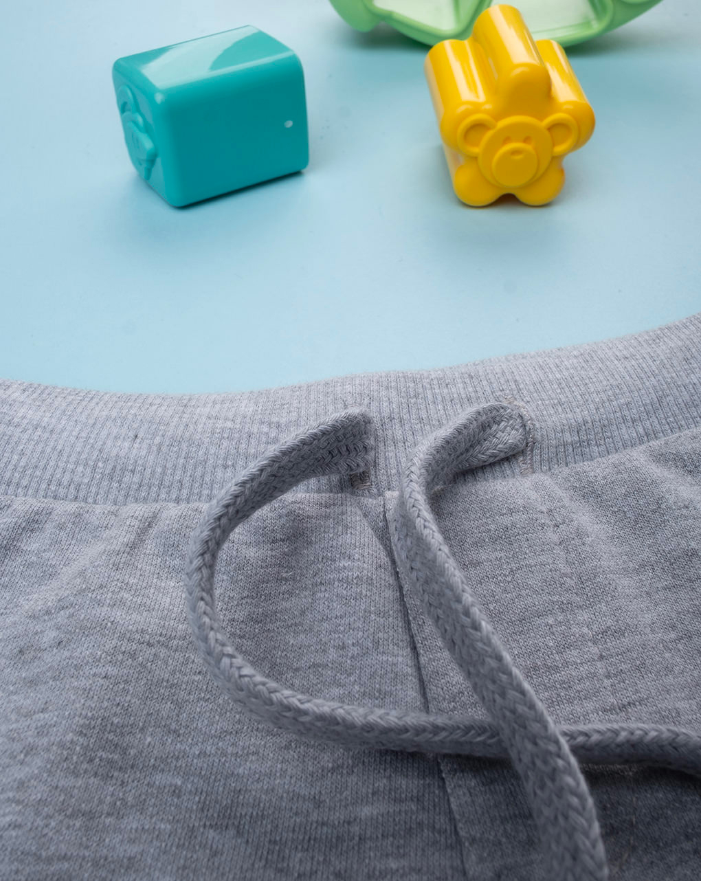 Shorts bimbo grigio banda blu