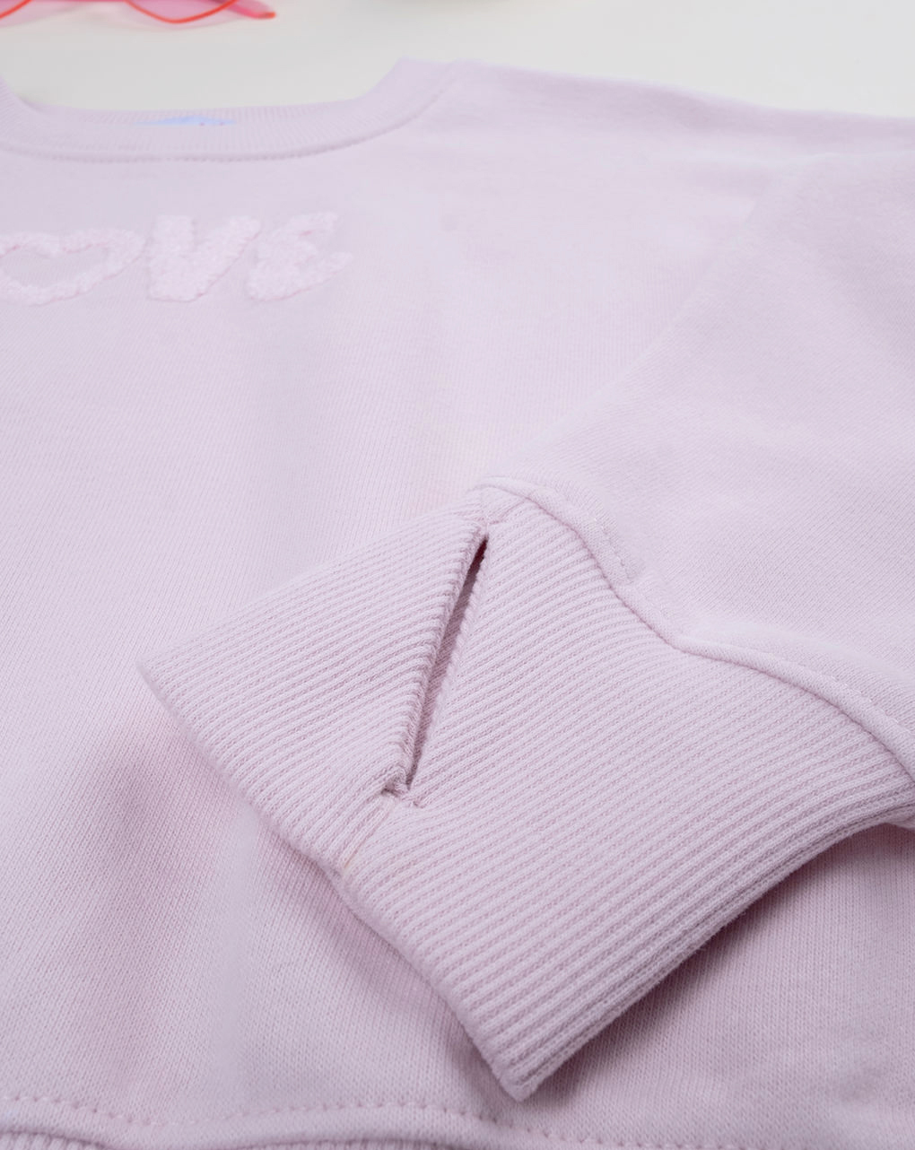 Falpa rosa con ricamo spugna