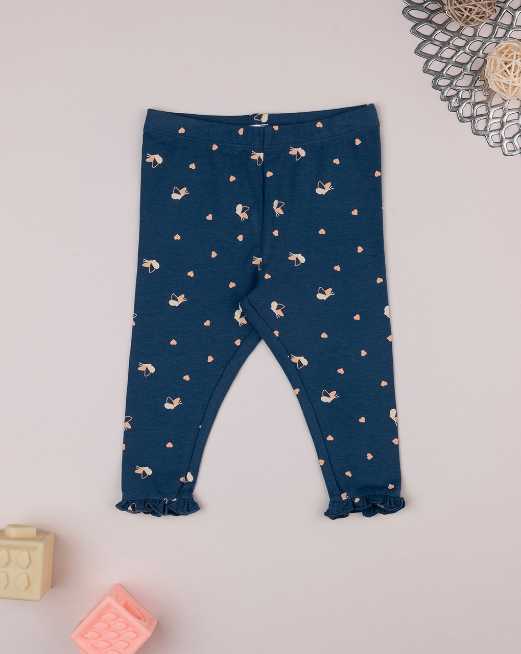 Legging bimba blu farfalle