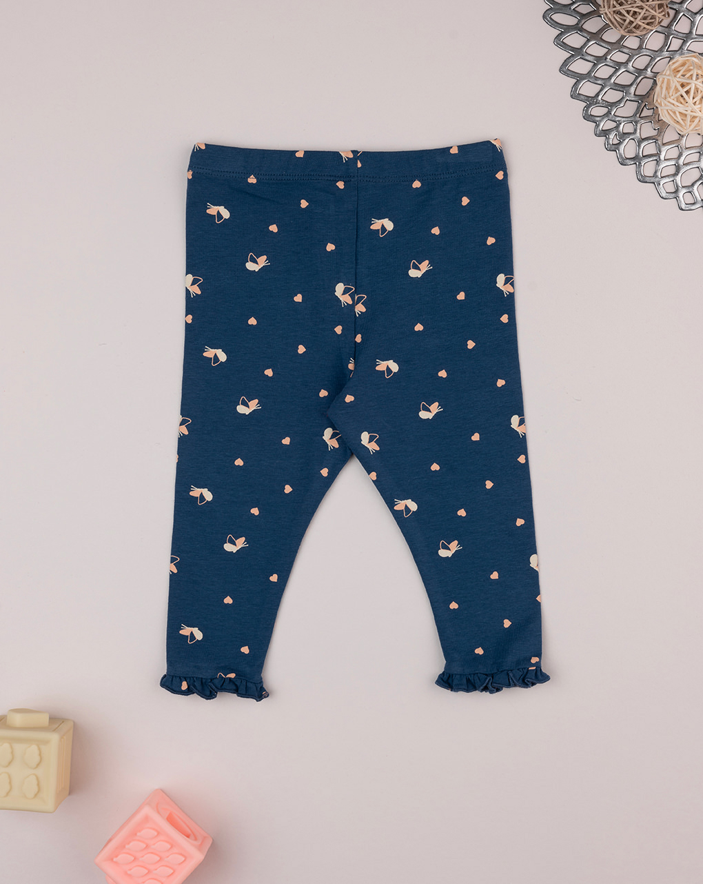 Legging bimba blu farfalle