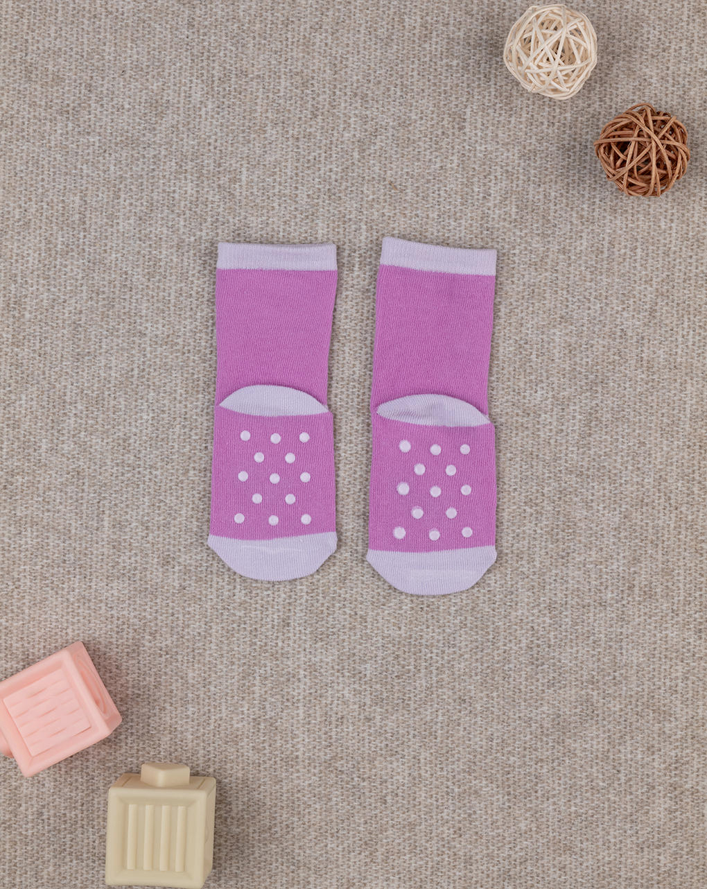Calzini antiscivolo fucsia bimba orsetto